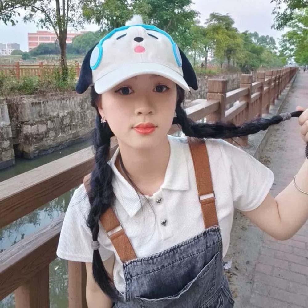 Adjustable Eyewear Puppy Cap Breathable Cartoon Peaked Cap Fashion Puppy Hat with Big Ears  Daily