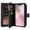 For iPhone 16e Zipper Wallet Case with 15 Card Slots and Strap Leather Phone Cover