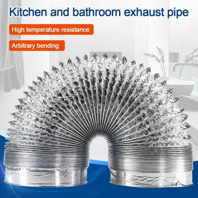 80-180 mm Fläktrör Aluminiumfolie Ventrör Avgasrör Badrum Kök Systemventilation