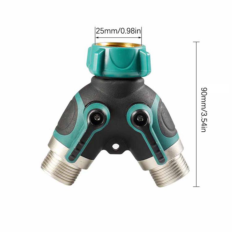 1Pc High Quality EU US 3/4 Inch 2 Way Garden Hose Splitter Garden Tap Y-Type Watering Connector Distributor For Outdoor Faucet