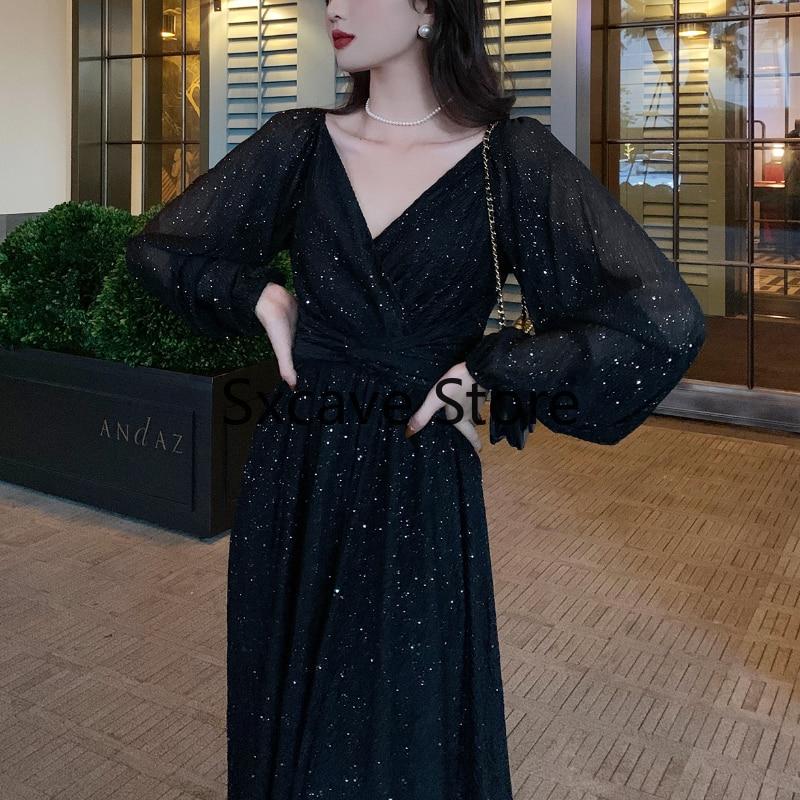 Buy 21 Autumn French Elegant Party Dress Women Long Sleeve Casual Fairy Midi Dress Evening Vintage One Piece Dress Korean Fashion At Affordable Prices Free Shipping Real Reviews With Photos Joom