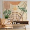 2D Modern Boho Sun Tapestry Rainbow Palm Leaf Home Background Decor