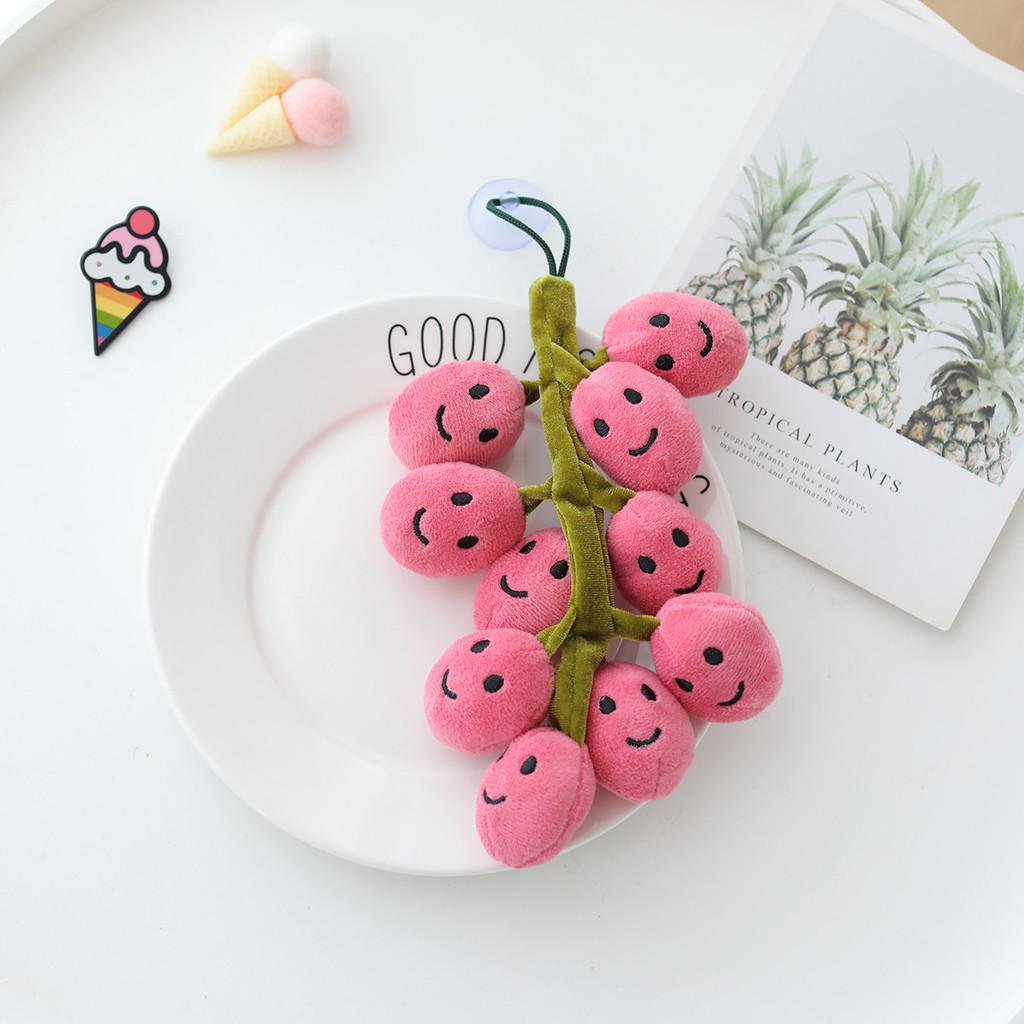 Porte-clés en Peluche Raisin Avec Remplissage en Coton PP Pour Enfants et Adolescents