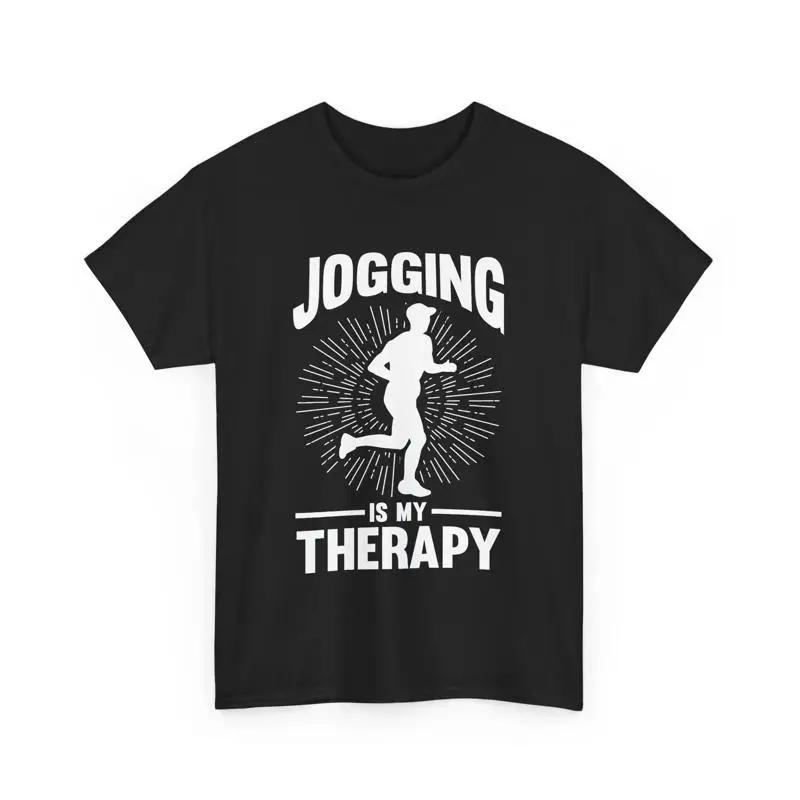 Jogger Running T shirt Fitness Workout gift Funny Jogging Is My Therapy S разноцветный