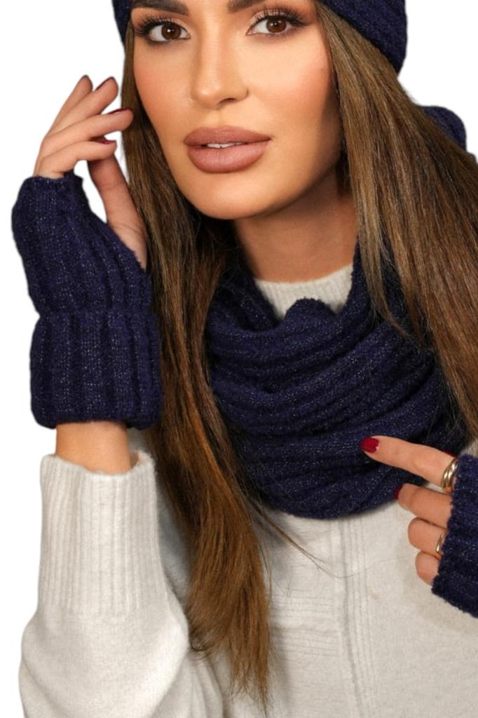 Fingerless Gloves Navy Blue Kamea-Boogi-Mittens