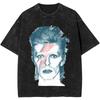 From The 70s Vintage Washed T Shirt Men Davids Bowied Vintage Cotton T-Shirts O Neck Leisure Tees Oversized Clothes