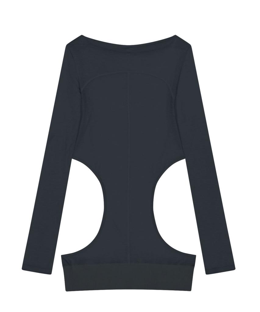 OJOS Curved Cut Layered Tee / Navy