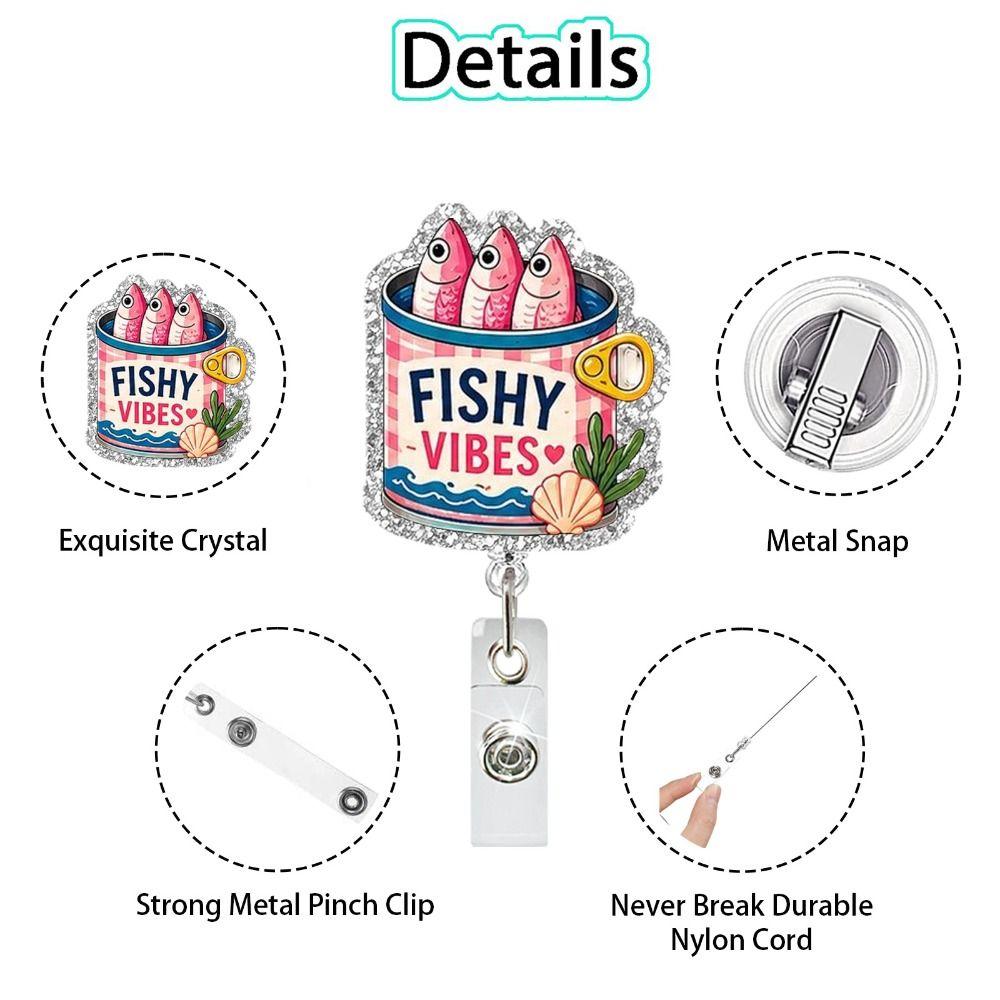 360° Swivel Retractable ID Card Holder Glitter Acrylic Badge Reel Nurse Badge Reel Hospitals