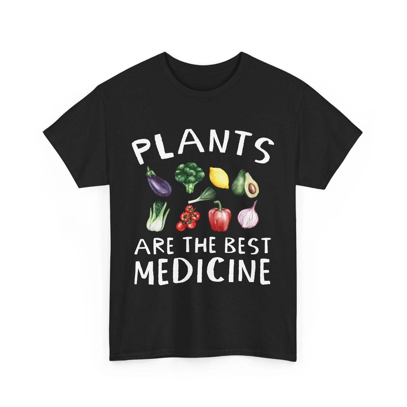 Vegetarian Shirt, Plants Are The Best Medicine Vegetables Vegan Food Lover Shirt M