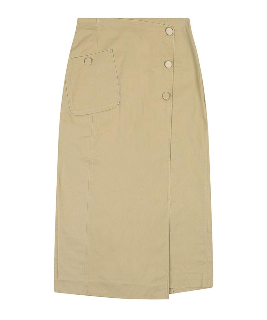 VANAKE Diagonal Button Wrap Skirt_Vb39Skmd01Z