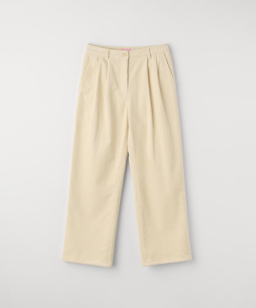 Selliteiljeu Heart Embroidery Corduroy Wide Pants_Ivory