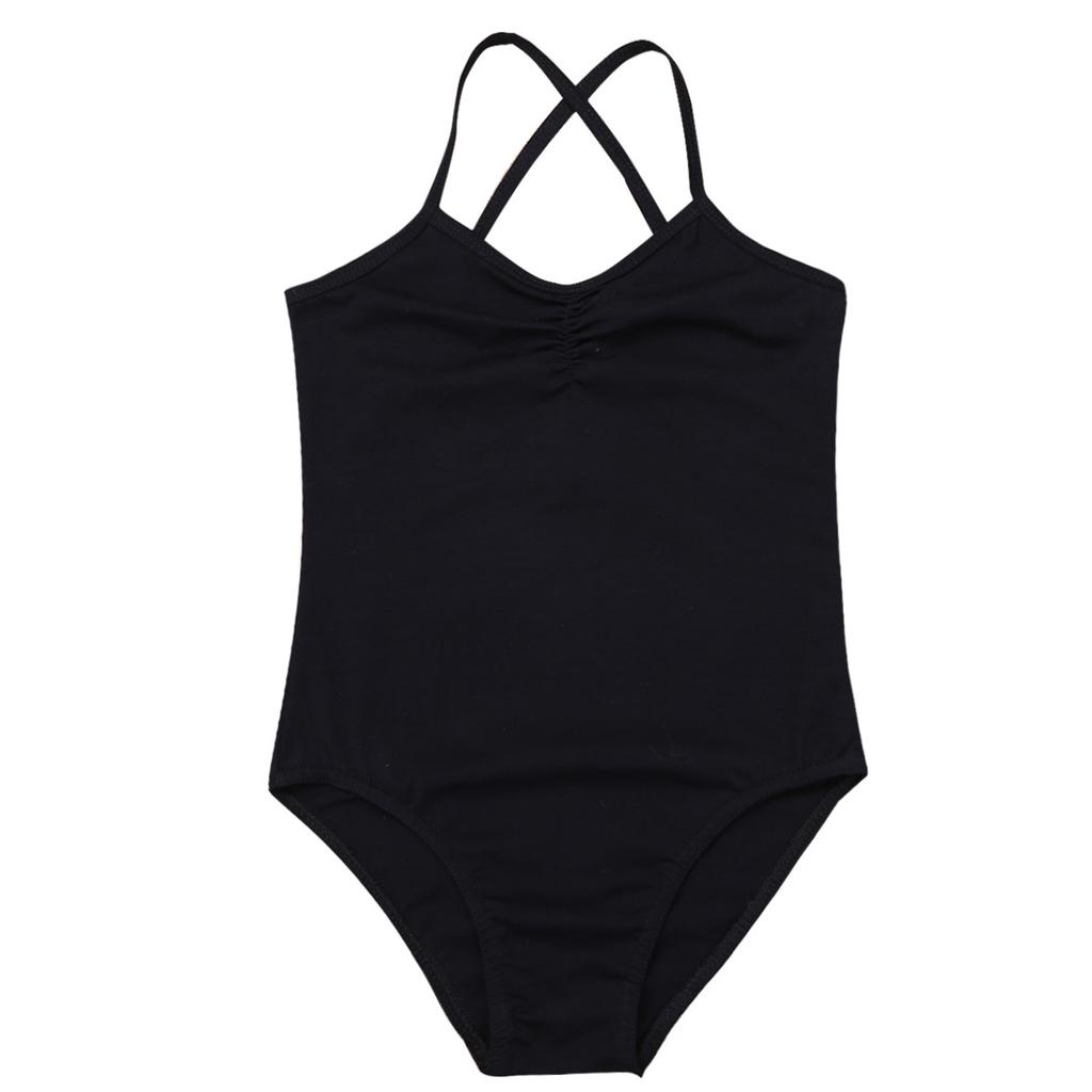 Little Big Girls Classic Spaghetti Strap Crisscross Back Ballet Leotard Dance Costumes Gymnastics Jumpsuit