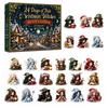 Decorative Figures for Window Christmas Witches Advent Calendar 2026, 24 Days Yule Countdown Box, 2D Artistic Craft Handbook Matching Acrylic