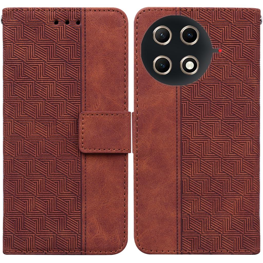 For TECNO Camon 30S 4G/30S Pro 4G Case Geometry Pattern Leather Wallet Phone Cover with Wrist Strap