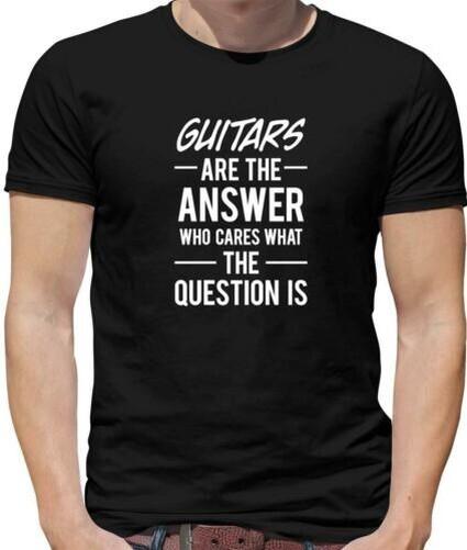 Guitars Are The Answer Mens T-shirt Guitarist Musician Band Music S