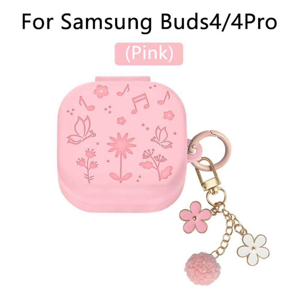 

Anti-fall Bluetooth Headphone Cover with Cleaner Kit Earbuds Accessories for Samsung Buds 4/4 Pro Pink-1