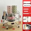 Thick Stainless Steel Multi-Layer Kitchen Pot Rack - Floor-Standing & Multi-Functional Storage Shelf