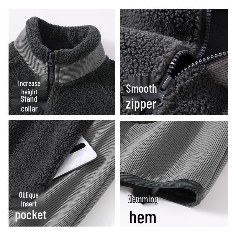 Jeep Unisex Fleece-Lined Stand-Up Collar Winter Jacket