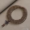 Green Sandalwood 4mm Multi-Turn Buddhist Beads Bracelet for Men & Women, Purple Light Rosary Jewelry