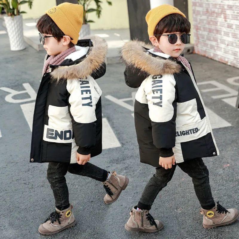 Boys Childrens Warm Coat Coat Baby Hooded Thicken Warm Coat