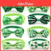 St.patrick's Day Bow Pet Accessory Lucky Green Check Collar