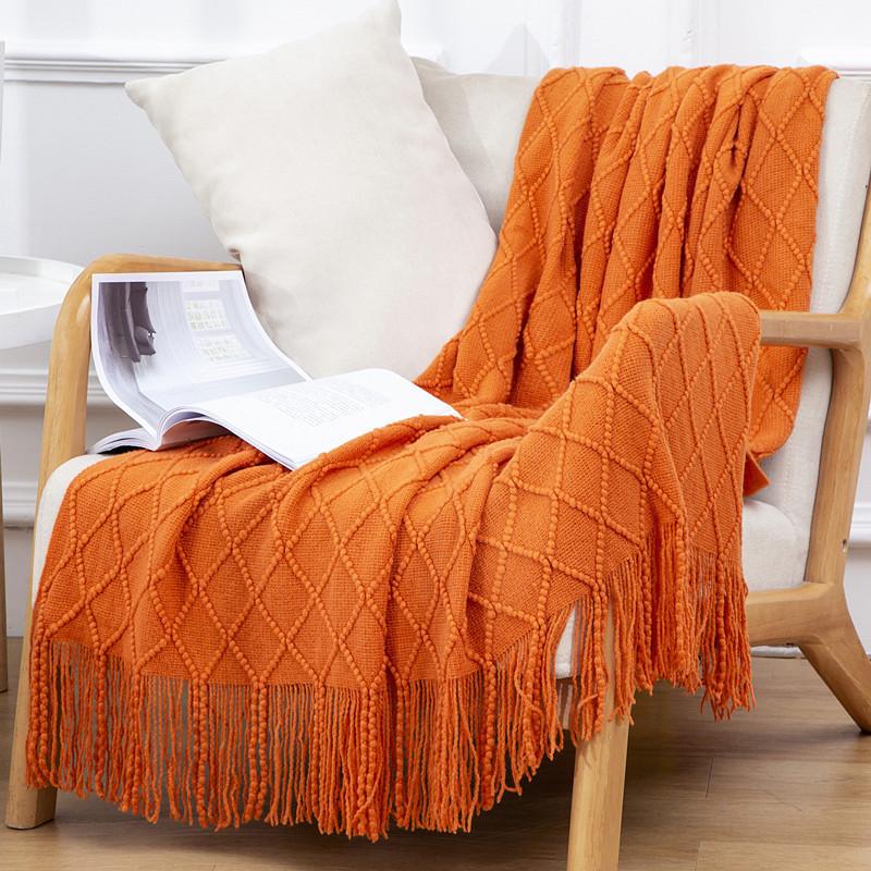 Nordic Tassel Sofa Throw Blanket - Air Conditioning Nap & Hotel Bed Runner, Summer Bed Flag, Bed End Blanket