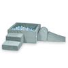 Foam Playground with Pool 90x90x40 Corduroy Light Mint 400 Balls: Pearl, Light Mint, Light Blue