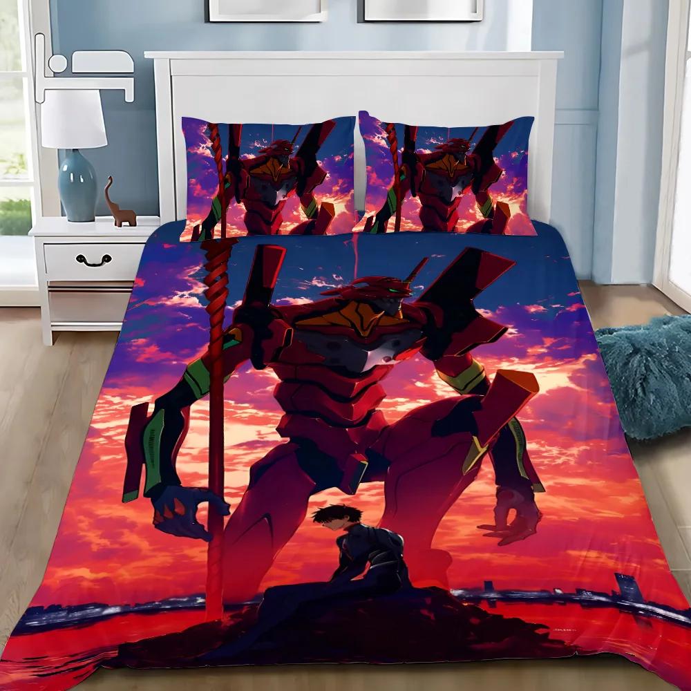 

Lightweight SkinFriendly Single Double Anime E evangelion V eva A genesis Adult Boy Girl Bedroom Decoration Children Quilt Comforter (quilt)-EU Single(135*200cm)3pcs