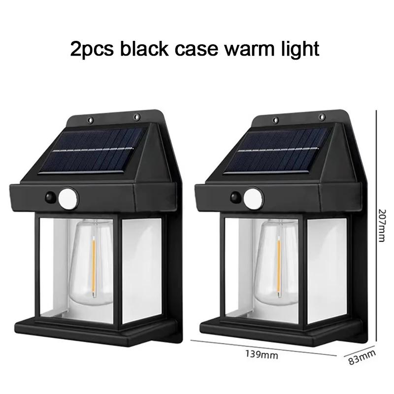 Outdoor Solar Tungsten Wall Light with Motion Sensor Waterproof LED Safety Light for Patio Outdoor Deck Porch Barn Garage