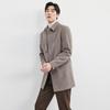 SEPTWOLVES Men's Mid-Length Wool Blend Lapel Overcoat