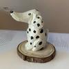 Creative Home Office Decor Handmade Dalmatian Dog Wooden Ornament, Hand Carved Basswood Ornament Animal Figurine, Sculpture for Window Minimalist