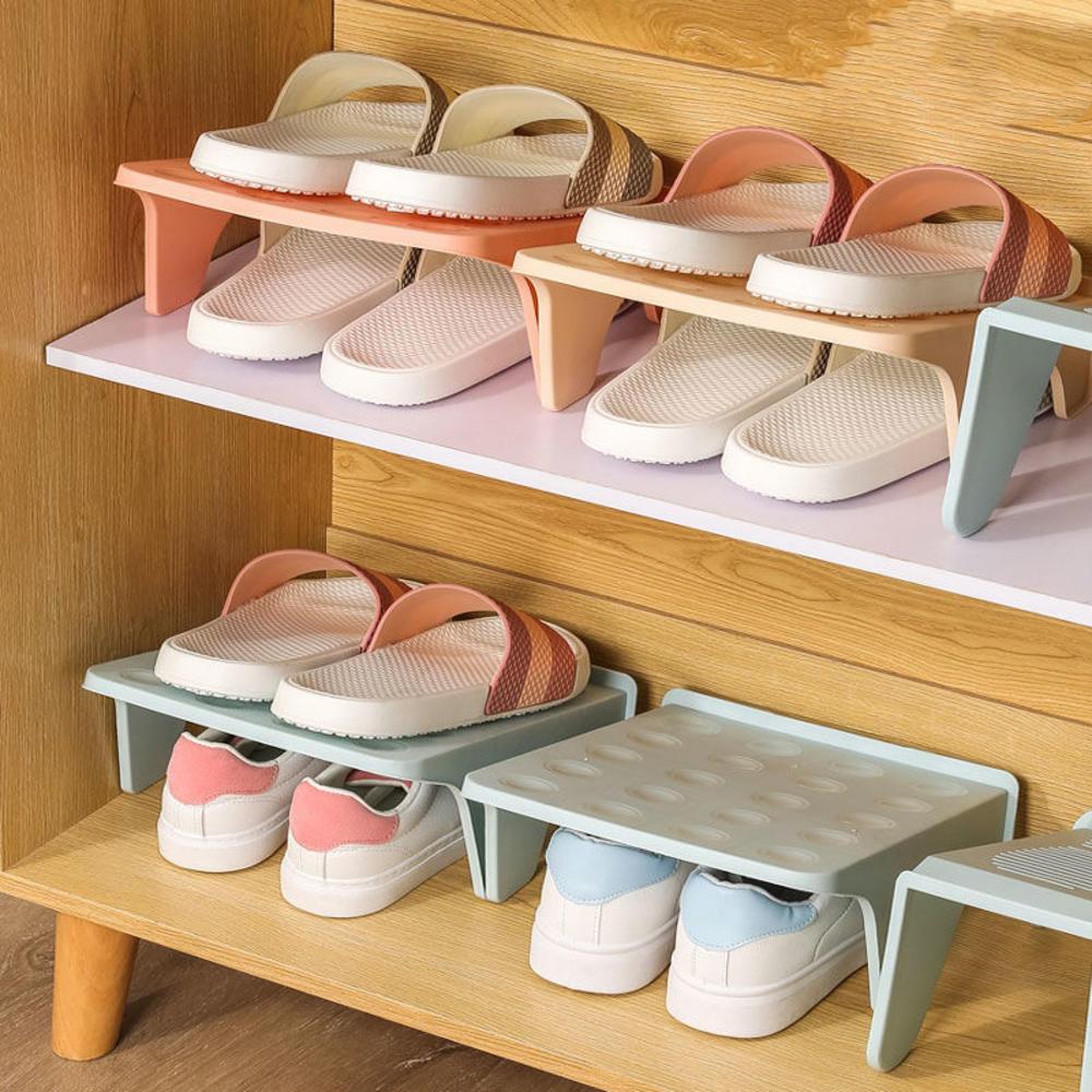 Double-Layer Shoe Rack Organizer Shoes Footwear Storage Stand Support Space Saving Cabinet Closet Holder Modern Bracket