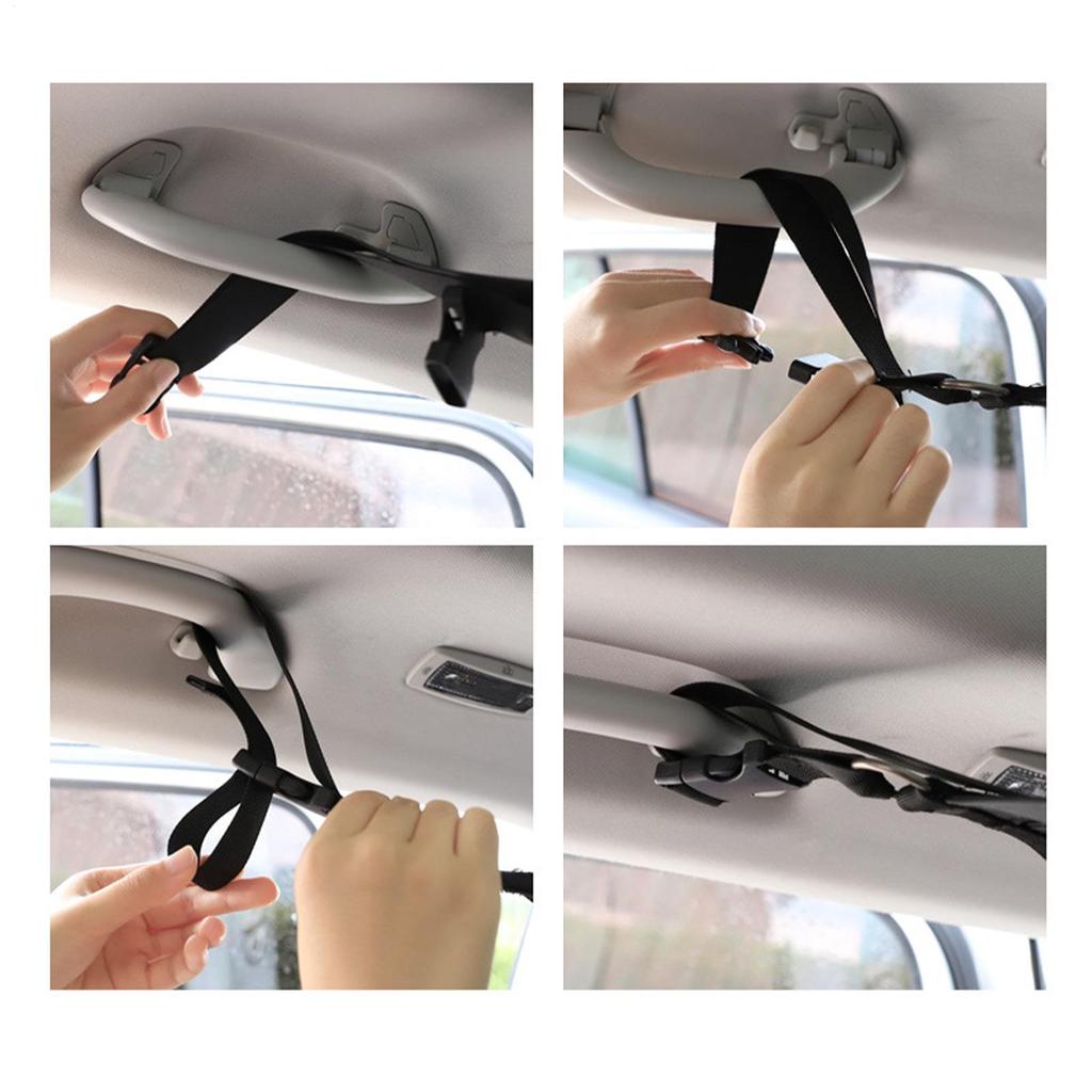 Car Ceiling Cargo Pockets Double-Layer Car Inside Roof Cargo Hammock Load-Bearing Capacity Inside Roof Organizer Mesh Road Trip