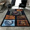 Dragons Mythical Frames Pattern Rug Floor Mat for Living Room or Bedroom Soft and Comfortable Carpet a Gift for Birthday and Holiday.
