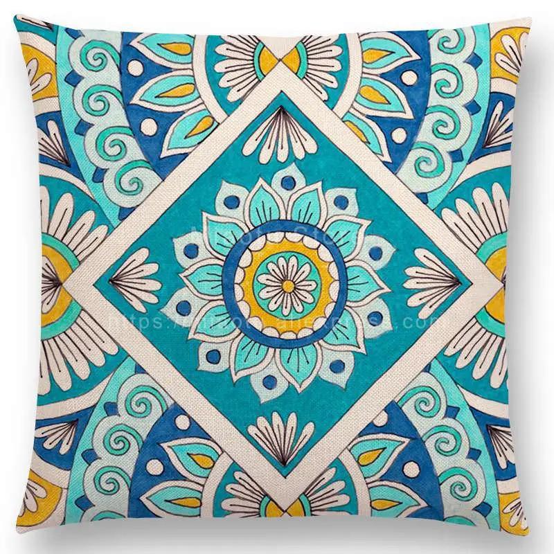 Neuheiten Boho Bunt Sonnenaufgang Regenbogen Diamantblumen Blüte Paisley Blumenmuster Mandalas Drucke Kissenbezug Kissen