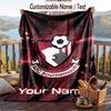 Flannel Blanket Bournemouth Football Print Custom Name Text Soft Throw for Sofa Bed