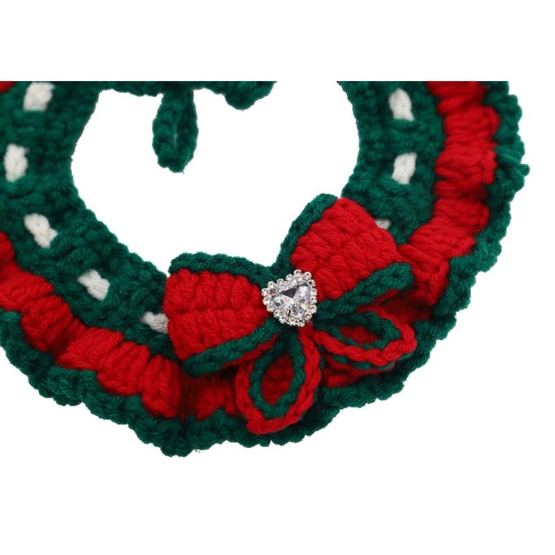 Warm Christmas Pet Scarf For Dogs And Cats Comfortable Warm Winter Neck Wrap With Holiday Design Reversible Pet Scarf