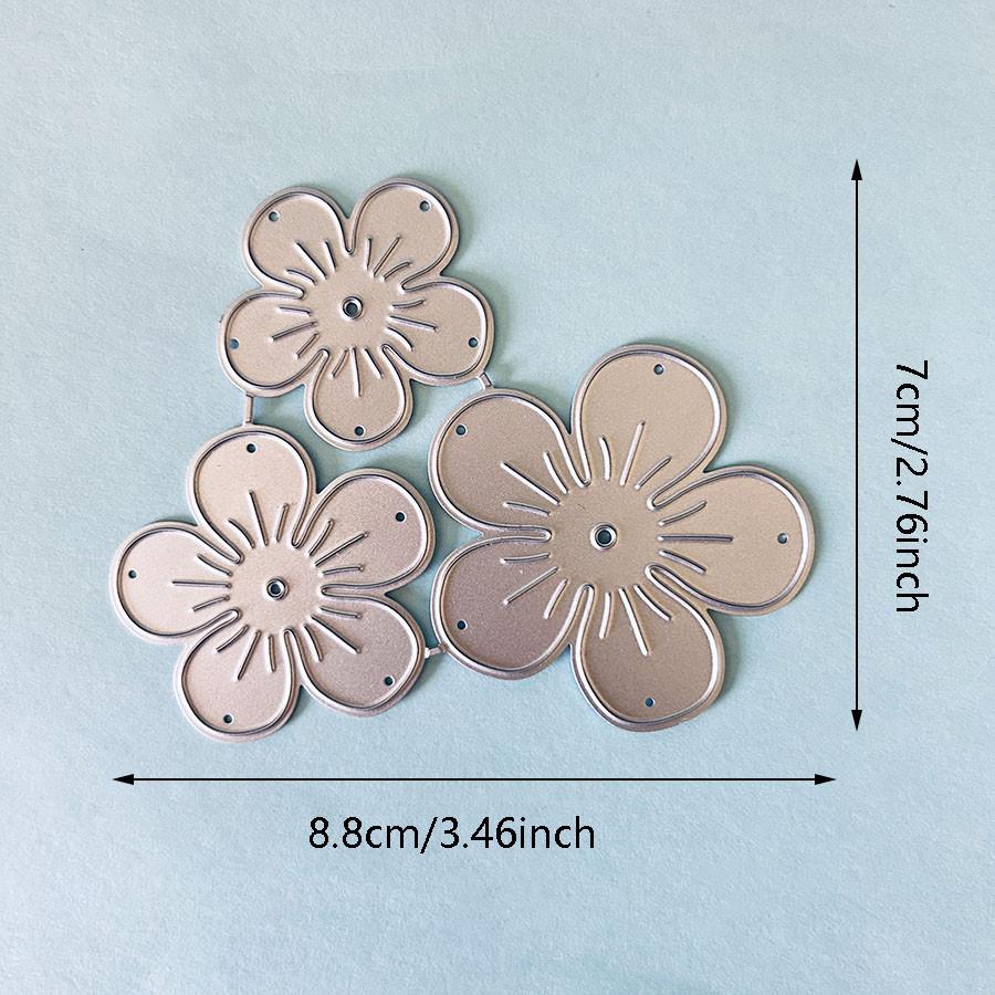 3 szt./partia Płatki kwiatów Metalowe wykrojniki Szablon do DIY Scrapbooking Album fotograficzny Tłoczenie Papierowe karty Rękodzieło Wykrojniki