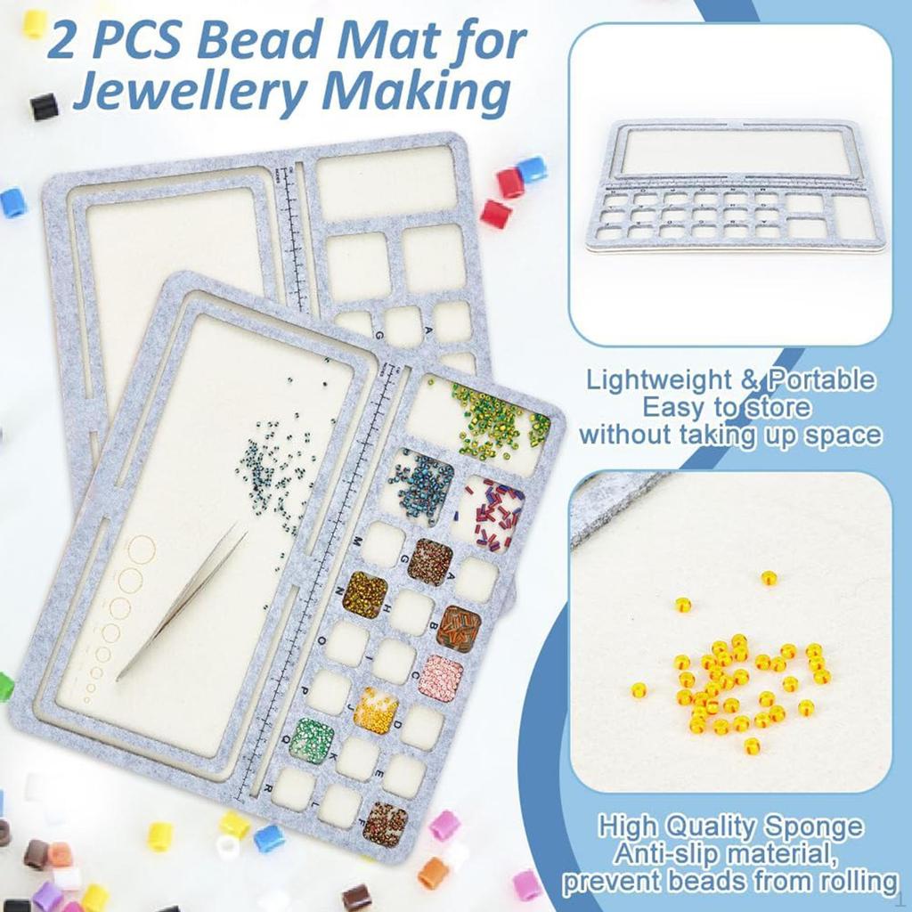 Bead Mats Design Boards Pads with Compartments Felt Beading for Supplies,