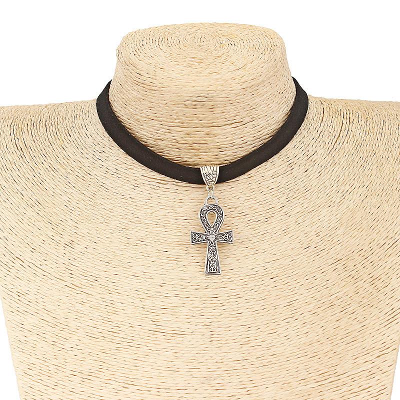 Ancient Egyptian Ankh Cross Pendant Necklace Unisex Geometric Alloy Jewelry For Fashion