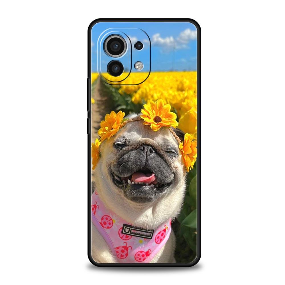 Phone Case For Xiaomi Mi 15 14 14T 13T 12T Pro 12 13 11 Lite 5G 11T X6 X5 Pro Soft TPU Cover Cute Pug Dog