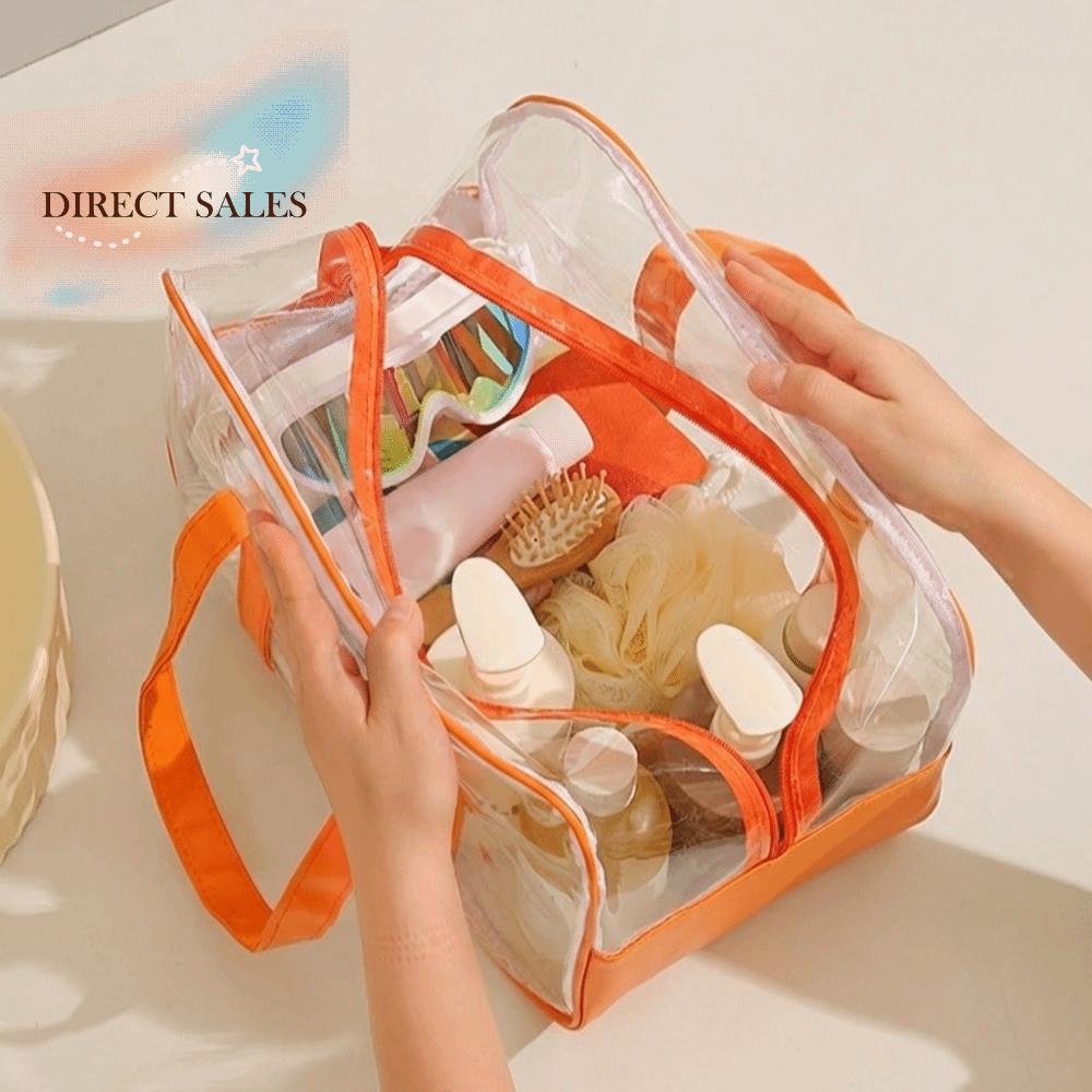 Simple PVC Transparent Cosmetic Bag Large Capacity Waterproof Fitness Training Bag Wash Bag Lightweight Outdoor Sports Bag Women