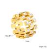 Fashion Vintage Jewelry 18K Gold PVD Plated White Emerald Zircon Ring 316L Stainless Steel Rings Custom Women's Waterproof Rings