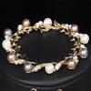 Elegant European & American Pearl Bracelet: Delicate Gold Bangle for Women – Luxurious Bridal Accessory