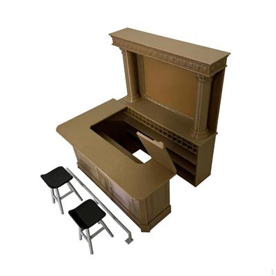 Bar Counter Model 1:12 Scale Authentic Dollhouse Decoration Accessories Miniature Furniture for Life