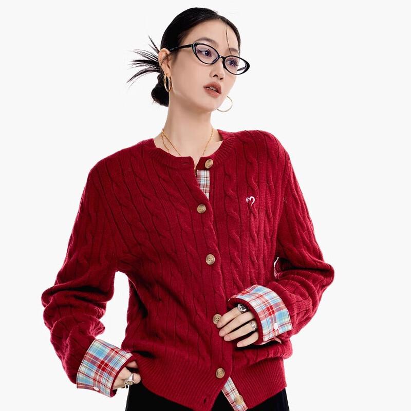 ICH MODE Women's Short Knitted Cardigan Sweater