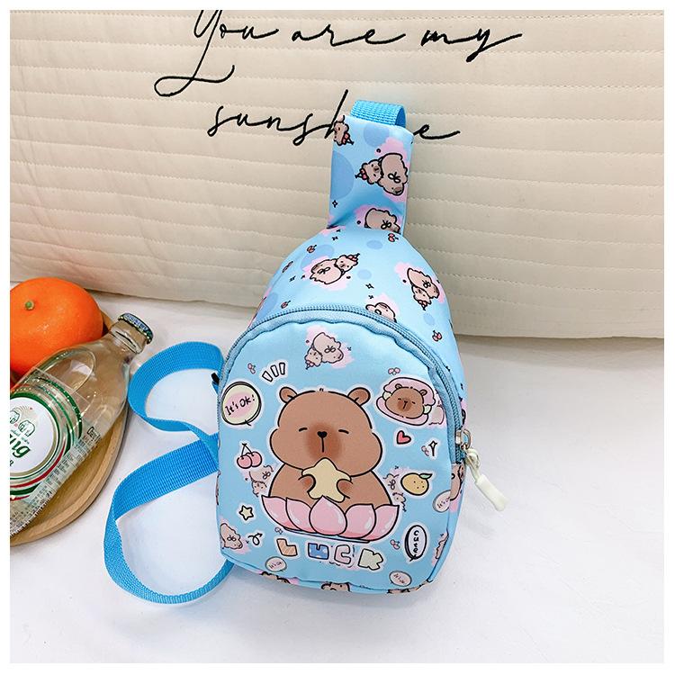 School Bag Kapibara Breast Bag, Baby Boy and Girl Mini Bag, Shoulder Crossbody Change Backpack