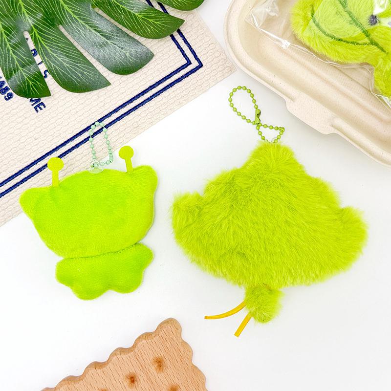 Alien Cat Plush Keychain Cute Hanging Good Luck Keyring Pomelo Leaves Bag Charm Drive Away Bad Luck Backpacks Pendant