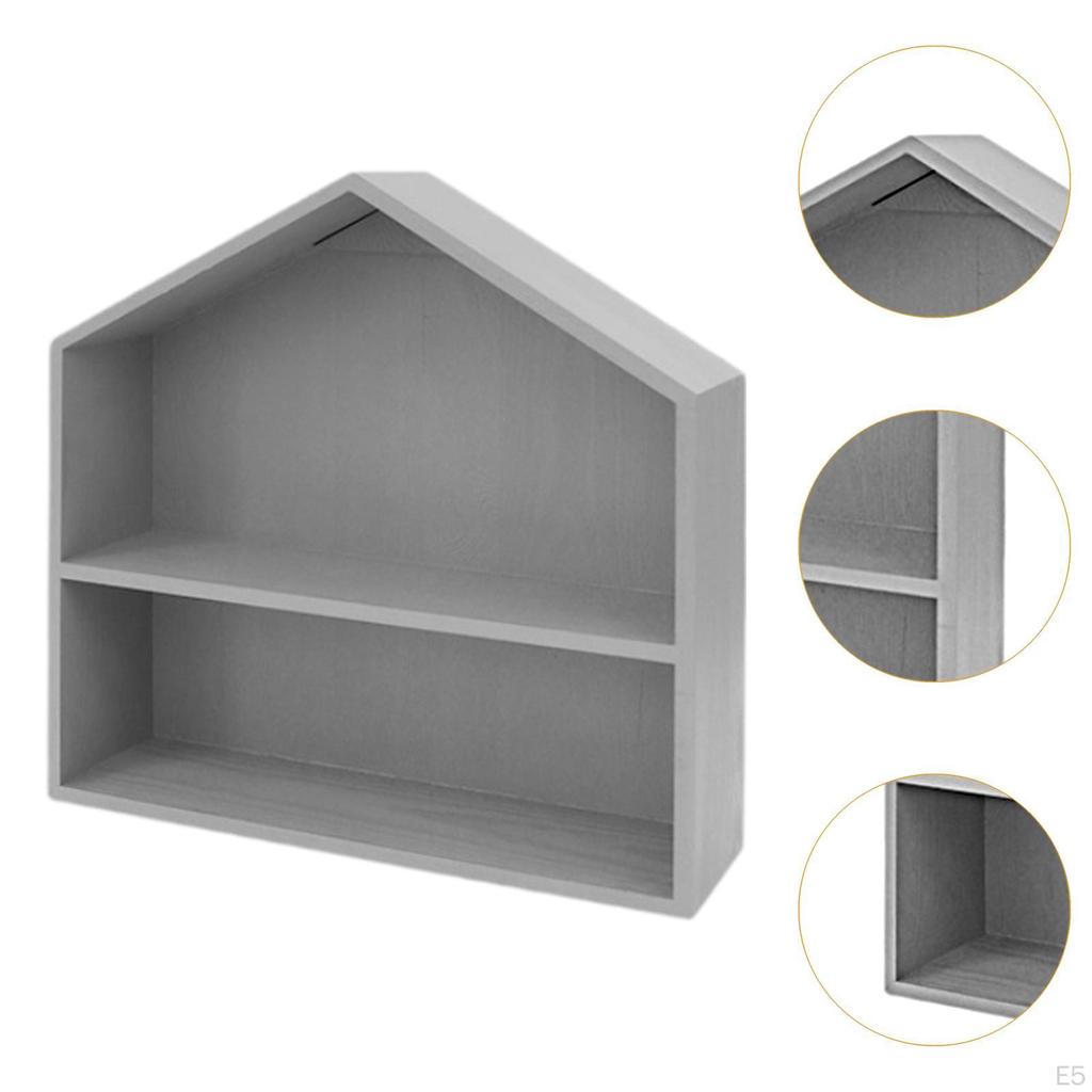 Shadow Box Display Shelf Figure Holder 2 Layer Accessories Rustic Multifunctional Wall Storage Rack