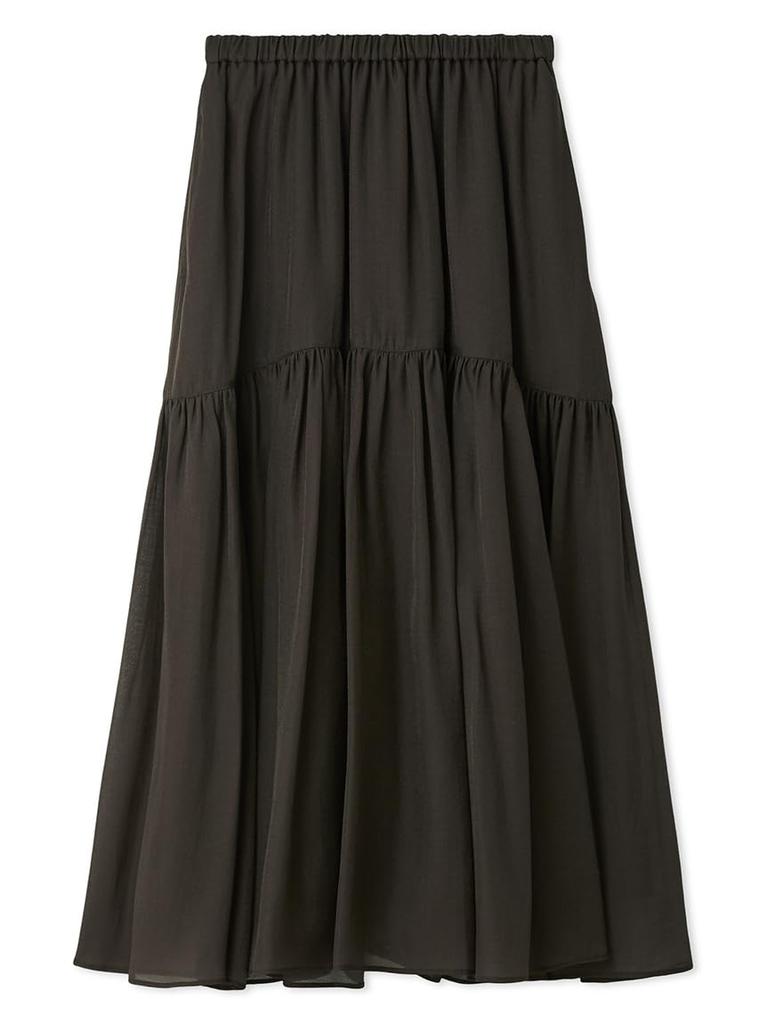 Collared knit tiered skirt coordinate set 09WNO255144BRW1